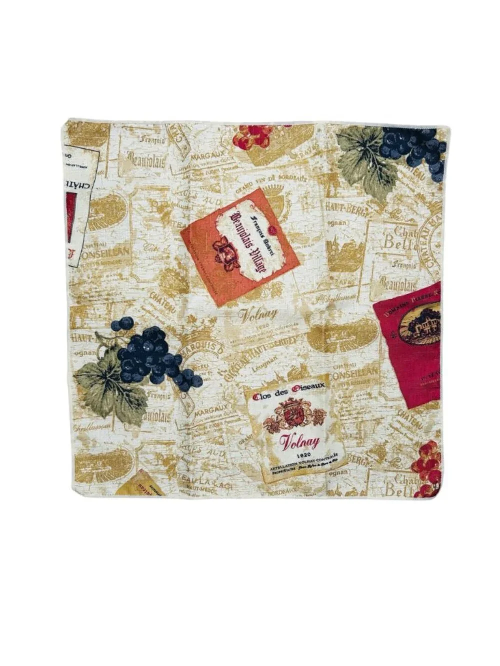 Wine Italy Theme Fabric Napkins Grapes Set of 4